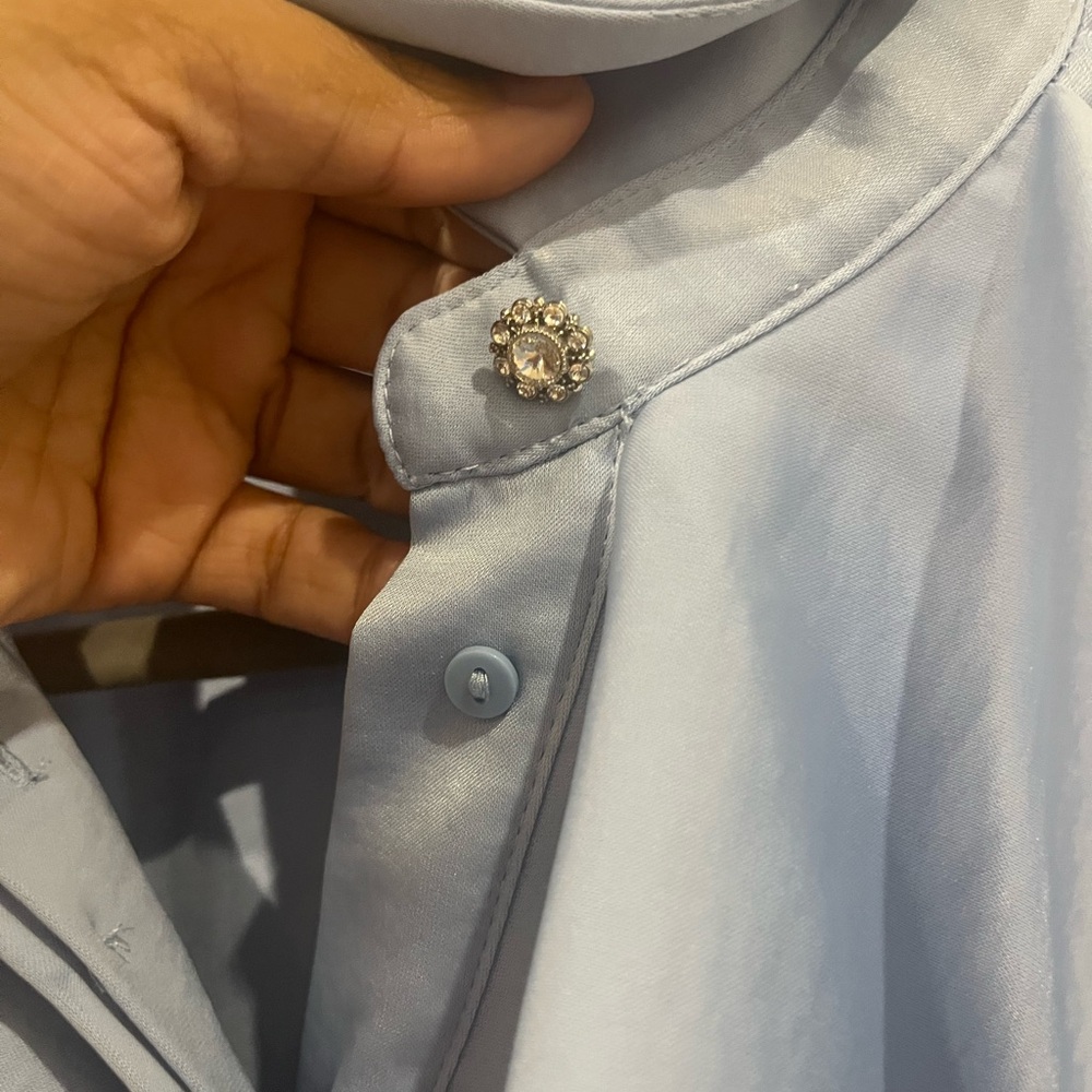 Zara Light Blue Ruffled Blouse - Picture 4 of 4